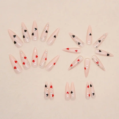 Long Stiletto French Fake Nails-4